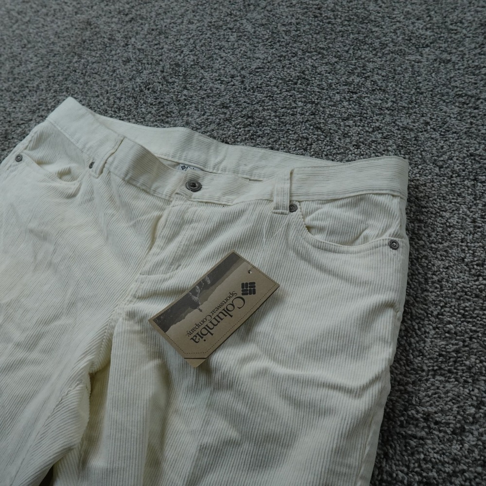 NEW Columbia Pants Womens 12 White Corduroy Five Pocket Chino Trouser Stretch